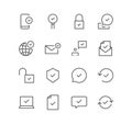 Set of approve and confirm icons, tick, choice, shield, document, folder. Royalty Free Stock Photo