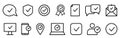 Set of approve line icons