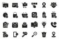 Set of Approve Silhouette Icons. Check Marks, Ticks Black Pictogram. Contains such Icons as Check List, Test, Award Royalty Free Stock Photo