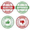 Set of approved and rejected rubber stamp on a white background Royalty Free Stock Photo