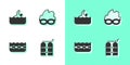 Set Aqualung, Swimmer, Swimming pool and Glasses for swimming icon. Vector Royalty Free Stock Photo