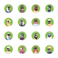 Set Of Arab Business People Wearing Modern 3d Glasses Icons Virtual Reality Headset Concept Royalty Free Stock Photo