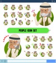Flat type Arab old men_icon Royalty Free Stock Photo