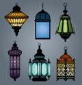 Set of arabic lantern part 2 Royalty Free Stock Photo