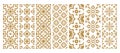 Set arabic oriental ornamental floral abstract arabesque seamless patterns Royalty Free Stock Photo