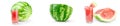 Set of Watermelon over a white background Royalty Free Stock Photo