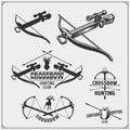 Set of archery sports emblems, labels and design elements.