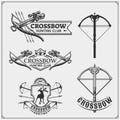 Set of archery sports emblems, labels and design elements.