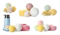 Set with aromatic bath bombs Royalty Free Stock Photo