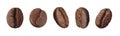 Set with aromatic roasted coffee beans on white background. Banner design Royalty Free Stock Photo