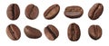 Set with aromatic roasted coffee beans on white background. Banner design Royalty Free Stock Photo