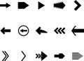 Set arrow black white icon Royalty Free Stock Photo