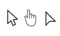 set of arrow cursor and hand cursor icons Royalty Free Stock Photo