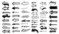 Set Of Arrow Doodles. Vector Illustration. Isolated On White Background