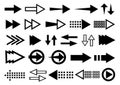 Set arrow icon. Collection different arrows sign. Black vector arrows Royalty Free Stock Photo