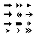 Set arrow icon. Collection different arrows sign. Vector illustration. EPS 10. Royalty Free Stock Photo