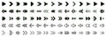 Set arrow icons, collection different arrows sign, set different cursor arrow direction symbols in flat style, black arrows icons Royalty Free Stock Photo