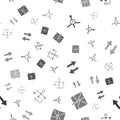 Set Arrow, Intersection point, and Hierarchy organogram chart on seamless pattern. Vector