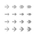 Set of arrow line icon design vector. Royalty Free Stock Photo