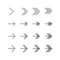 Set of arrow line icon design vector. Royalty Free Stock Photo