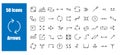 Set arrow vector icon direction symbol design. Collection web simple element isolated line shape. Navigation black button and Royalty Free Stock Photo
