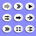 Set of Arrows on Buttons Royalty Free Stock Photo