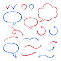 Set of arrows and speech bubbles Royalty Free Stock Photo