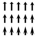 Set arrows to guide the pointer vector arrow cursor with different angle of sharpness Royalty Free Stock Photo