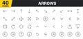 Set of 40 Arrows web icons in line style. Arrow, arrows. Vector illustration Royalty Free Stock Photo