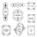 Set of Art deco borders and frames. Geometric template in 1920s Gatsby style for your design, wedding card, cover banner Royalty Free Stock Photo