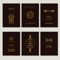 Set of Art Deco Cards and Frames Royalty Free Stock Photo