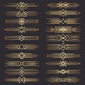 Set of art deco dividers. Decorative lines border. Decor Elements. Royalty Free Stock Photo