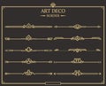 Set of Art deco gold calligraphic page dividers