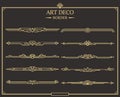 Set of Art deco gold calligraphic page dividers