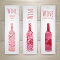 Set of art wine banners and labels