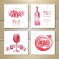 Set of art wine banners and labels Royalty Free Stock Photo