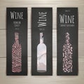 Set of art wine banners and labels design Royalty Free Stock Photo