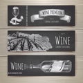 Set of art wine banners and labels design