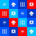 Set Artificial intelligence AI, Cloud database, Neural network and Processor CPU icon. Vector Royalty Free Stock Photo