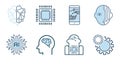 Set of Artificial intelligence-AI icons, symbols in Groups of isorated white background design. Collection of high quality outline