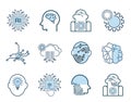 SET of Artificial intelligence icons set. Collection of high quality outline web pictograms in modern flat style