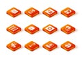 Set Artificial intelligence robot, Algorithm, Neural network, Processor CPU, AI, Computer api interface, Chat and icon Royalty Free Stock Photo
