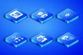 Set Artificial intelligence robot, Computer api interface, Server, Data, Algorithm, and AI icon. Vector Royalty Free Stock Photo
