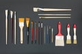 A set of artist brushes for drawing, isolated close-up Royalty Free Stock Photo