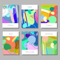 Set of artistic colorful universal cards. Wedding, anniversary, birthday, holiday, party. Design for poster, card, invitation