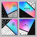 Set of artistic colorful universal cards. Wedding, anniversary, birthday, holiday, party. Royalty Free Stock Photo