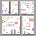 Set of artistic colorful universal cards. Wedding, anniversary, birthday, holiday, party.