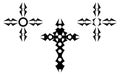 Set of artistic crosses, tattoo, black, isolated.