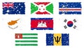 Set of Artistic flags of the world isolated