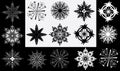 Set or artistic ornate snowflakes